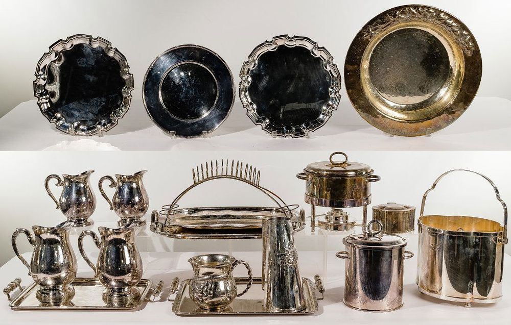 Lot 327: Silverplate Serviceware