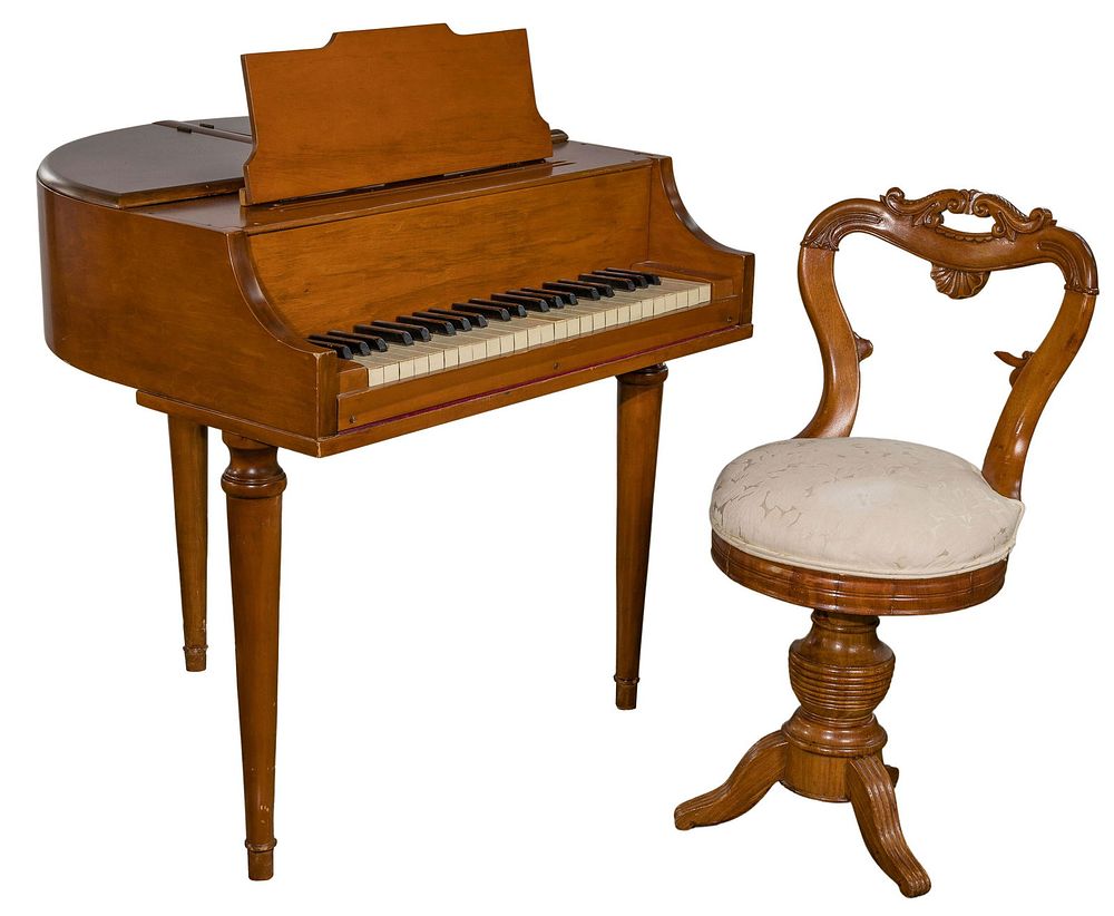 Lot 334: Miniature Piano and Stool