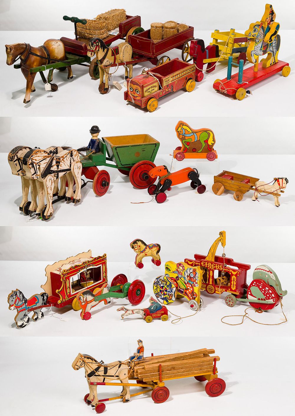 Lot 344: Toy Wood Horse Assortment