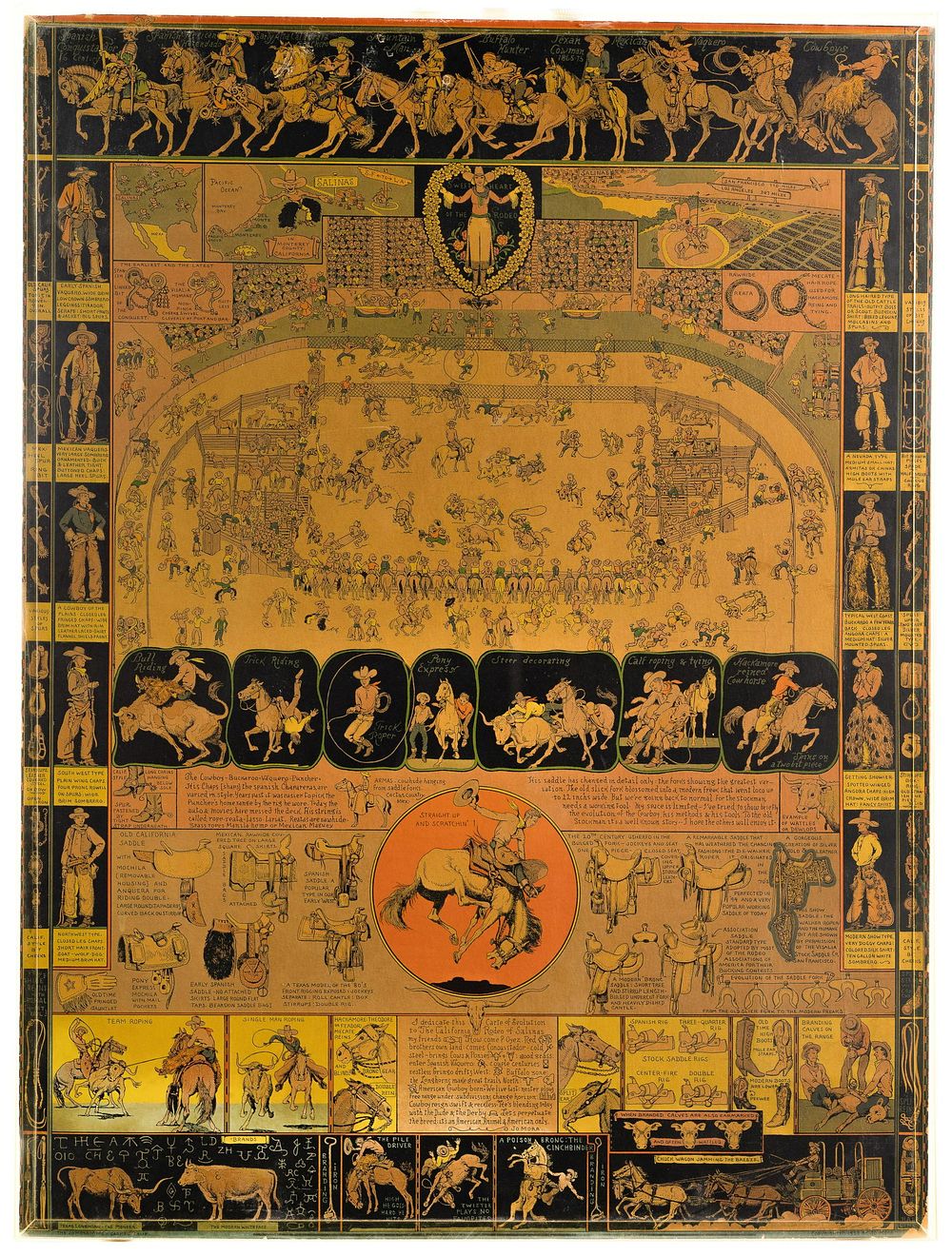 Lot 353: Jo Mora (American / Uruguayan, 1876-1947) 'Sweet Heart of the Rodeo' Poster