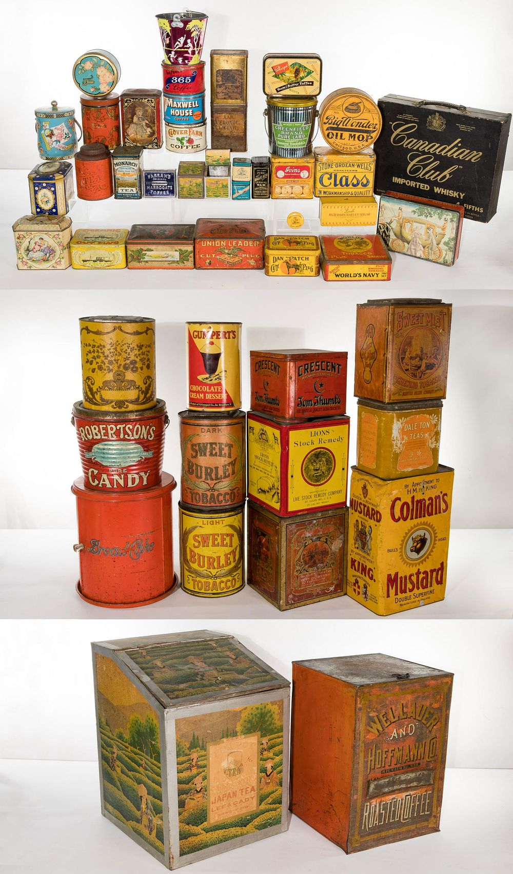 Lot 357: Advertising Litho Tin Container Assortment
