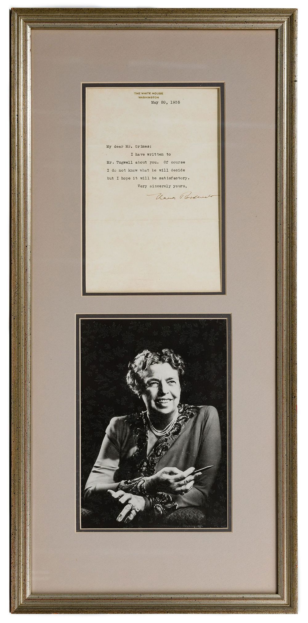 Lot 362: Eleanor Roosevelt Autograph PSA