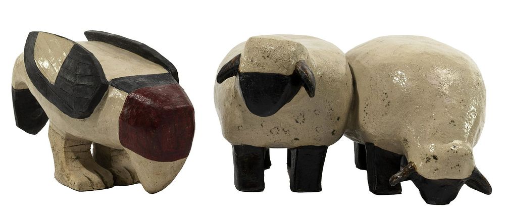 Lot 393: Gloria Maliarik (American, 1928-2016) Pottery Sculptures
