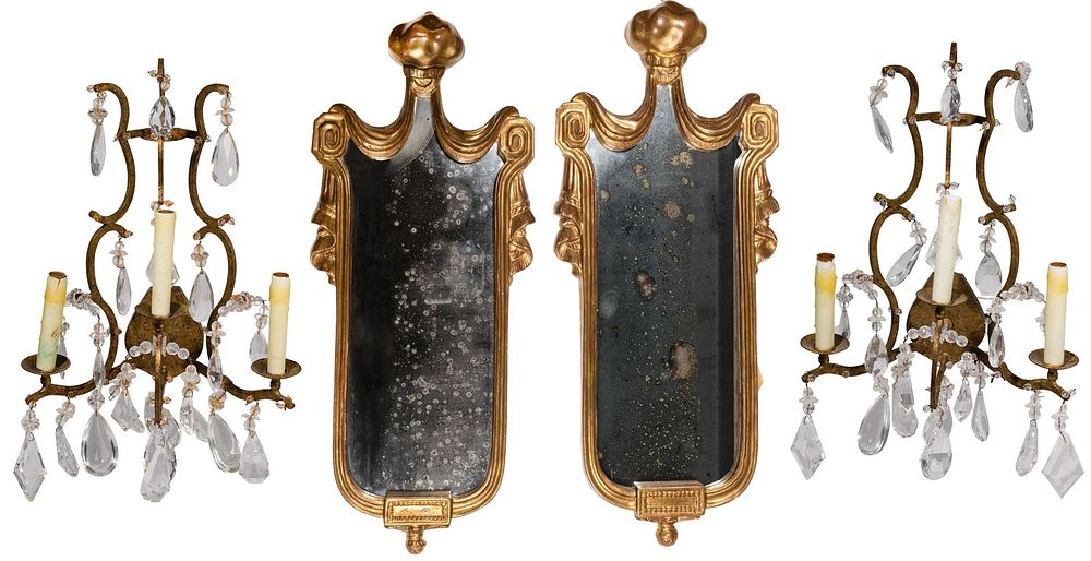 Lot 424: Decorative Sconce and Wall Mirror Assortment