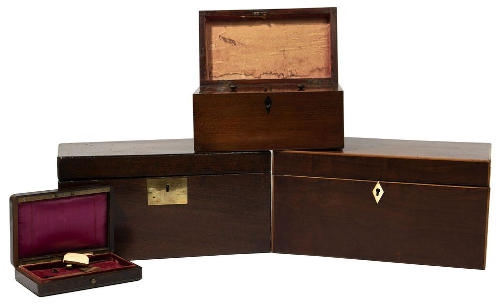 Lot 442: Wood Tea Caddy Assortment