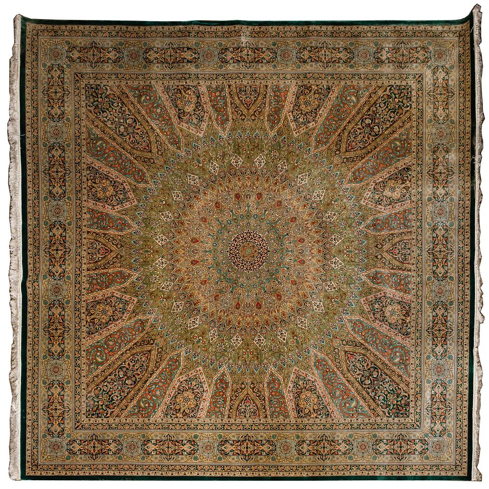 Lot 445: Asian Mercerized Cotton Flat Weave Rug