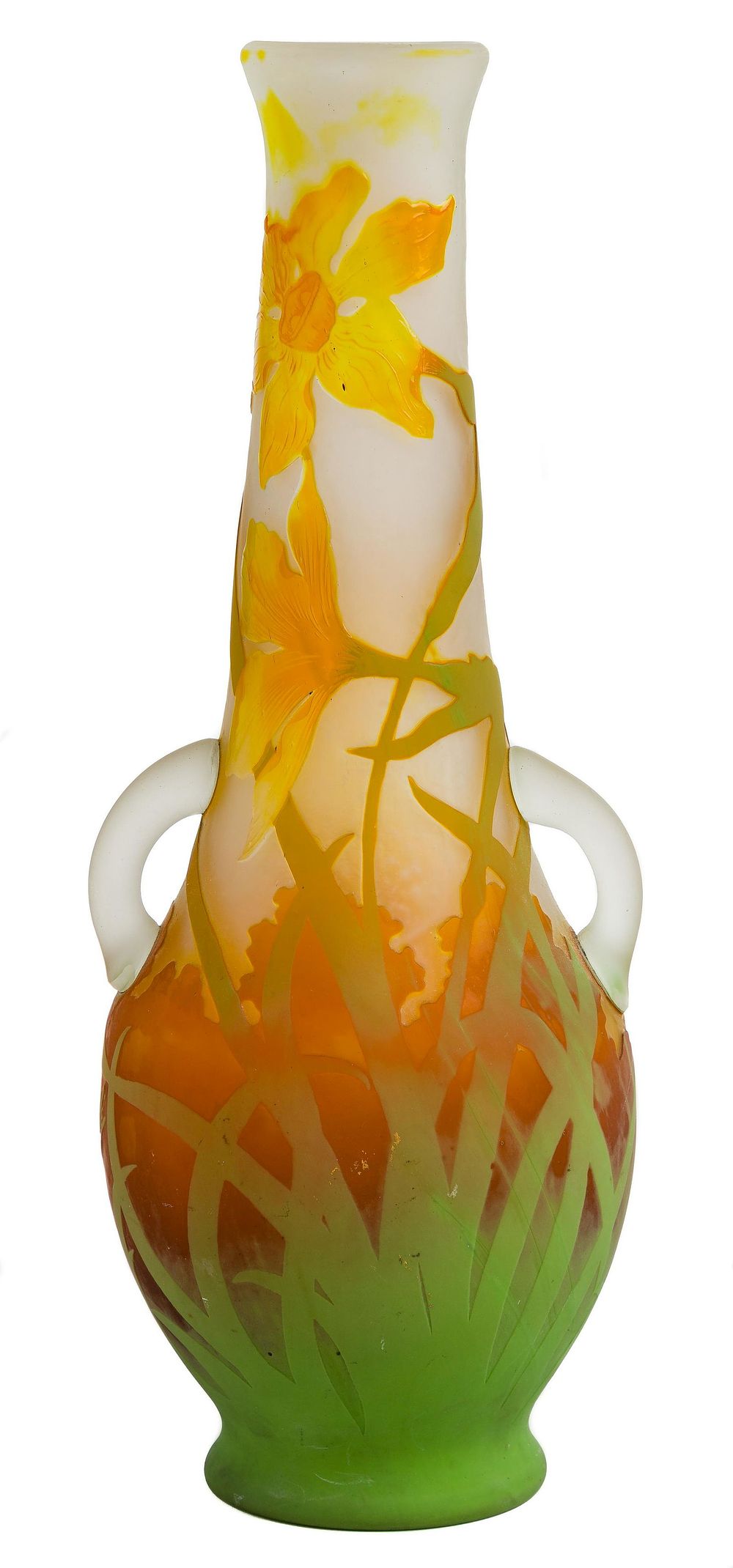 Lot 481: Galle 'Daffodil' Cameo Glass Vase