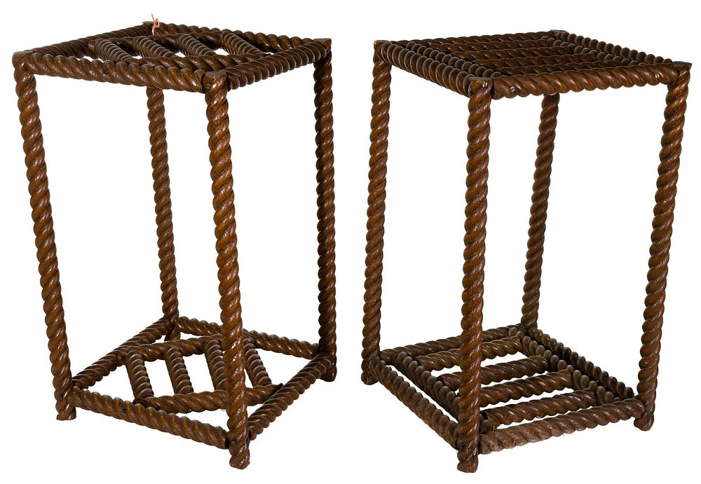 Lot 512: Rope Form Umbrella Stands