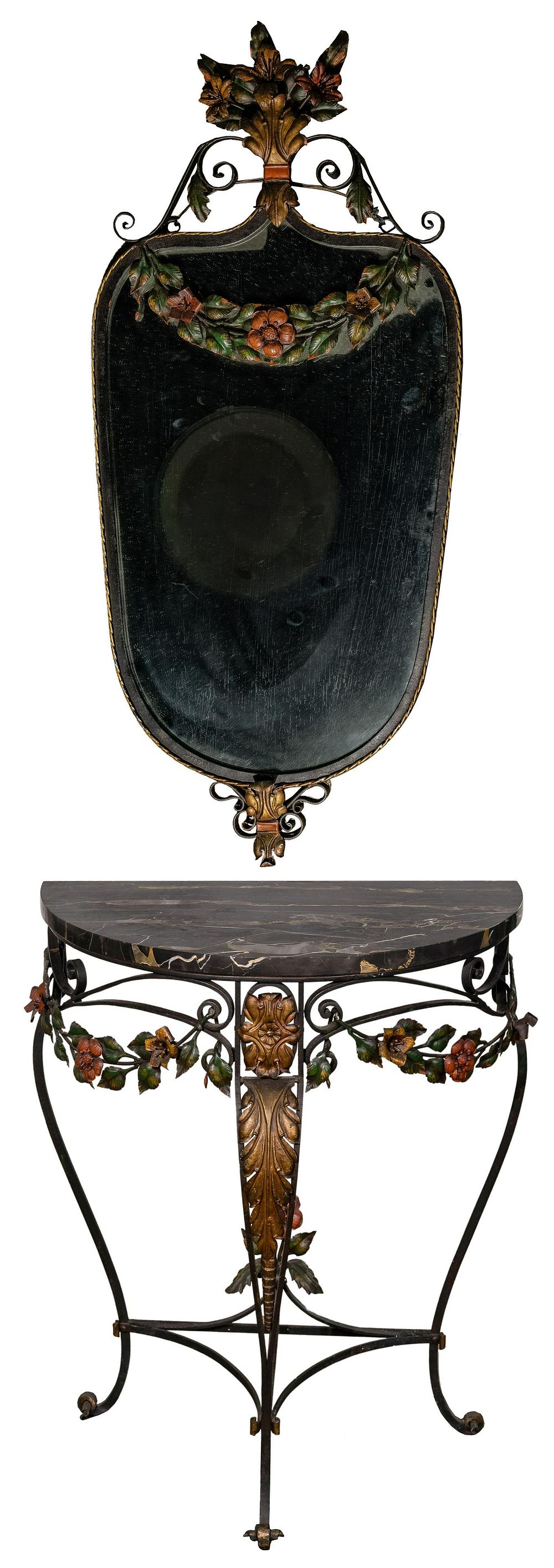 Lot 525: Hall Table and Wall Mirror