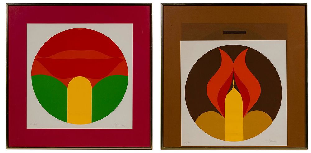 Lot 163: MCM Op-Art Style Serigraphs