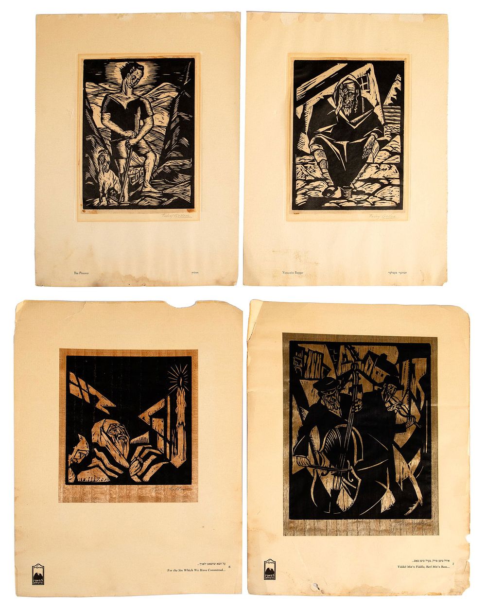 Lot 168: Todros Geller (Russian / American, 1889-1949) Woodblock Assortment