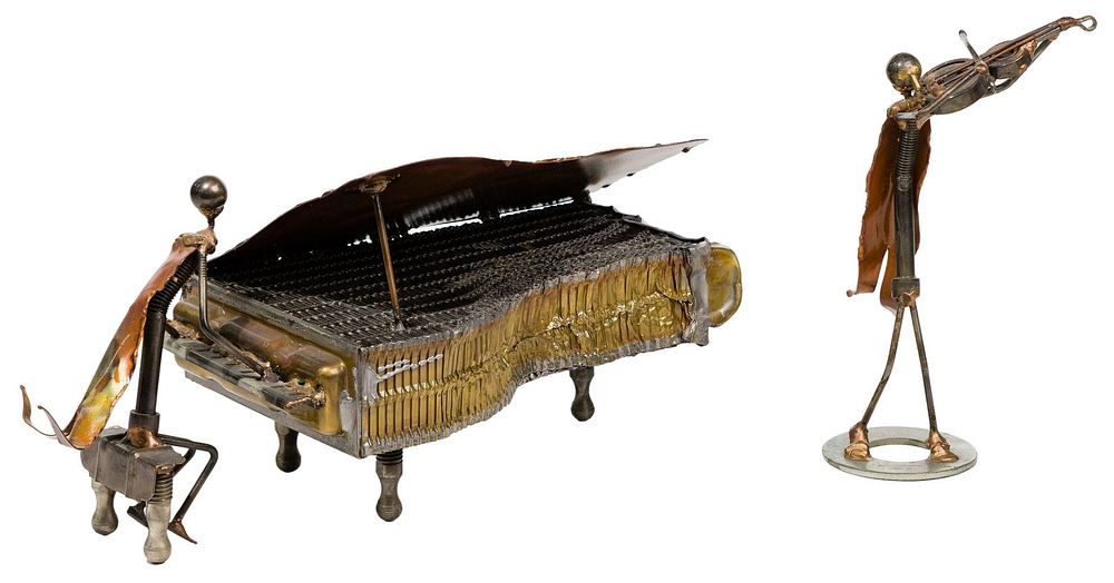 Lot 182: Sonny Dalton (American, 1933-2011) Mixed Metal Sculptures