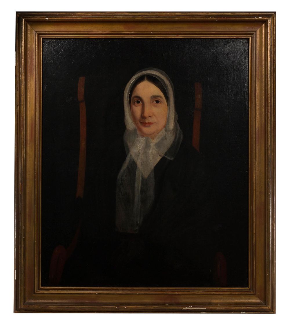 Lot 199: Unknown Artist (American, 19th century) 'Lydia Marie Hoxey' Oil on Canvas