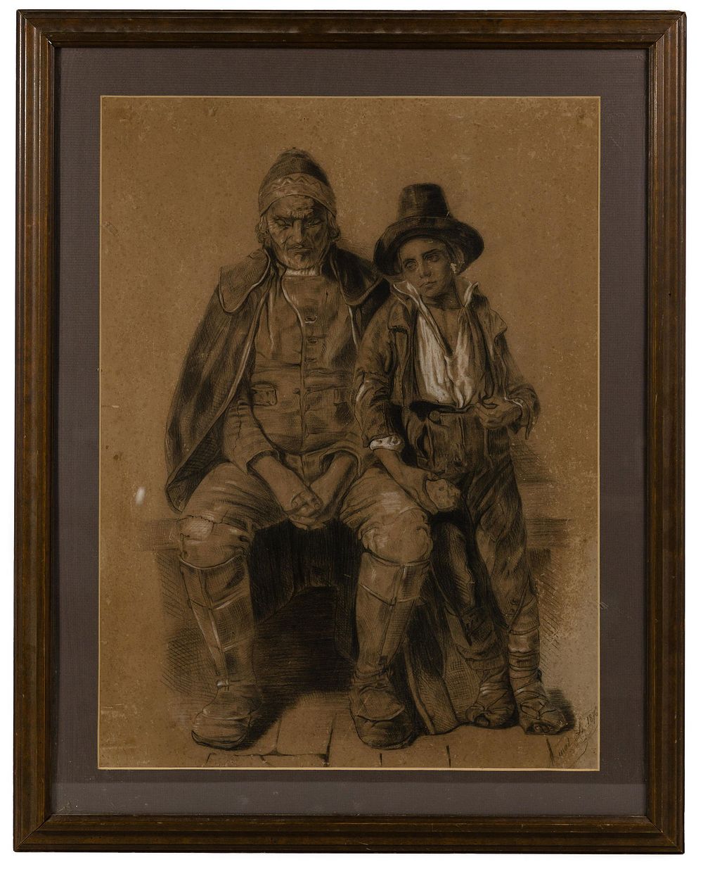 Lot 213: Unknown Artist (French, 19th Century) Graphite Drawing on Stained Paper