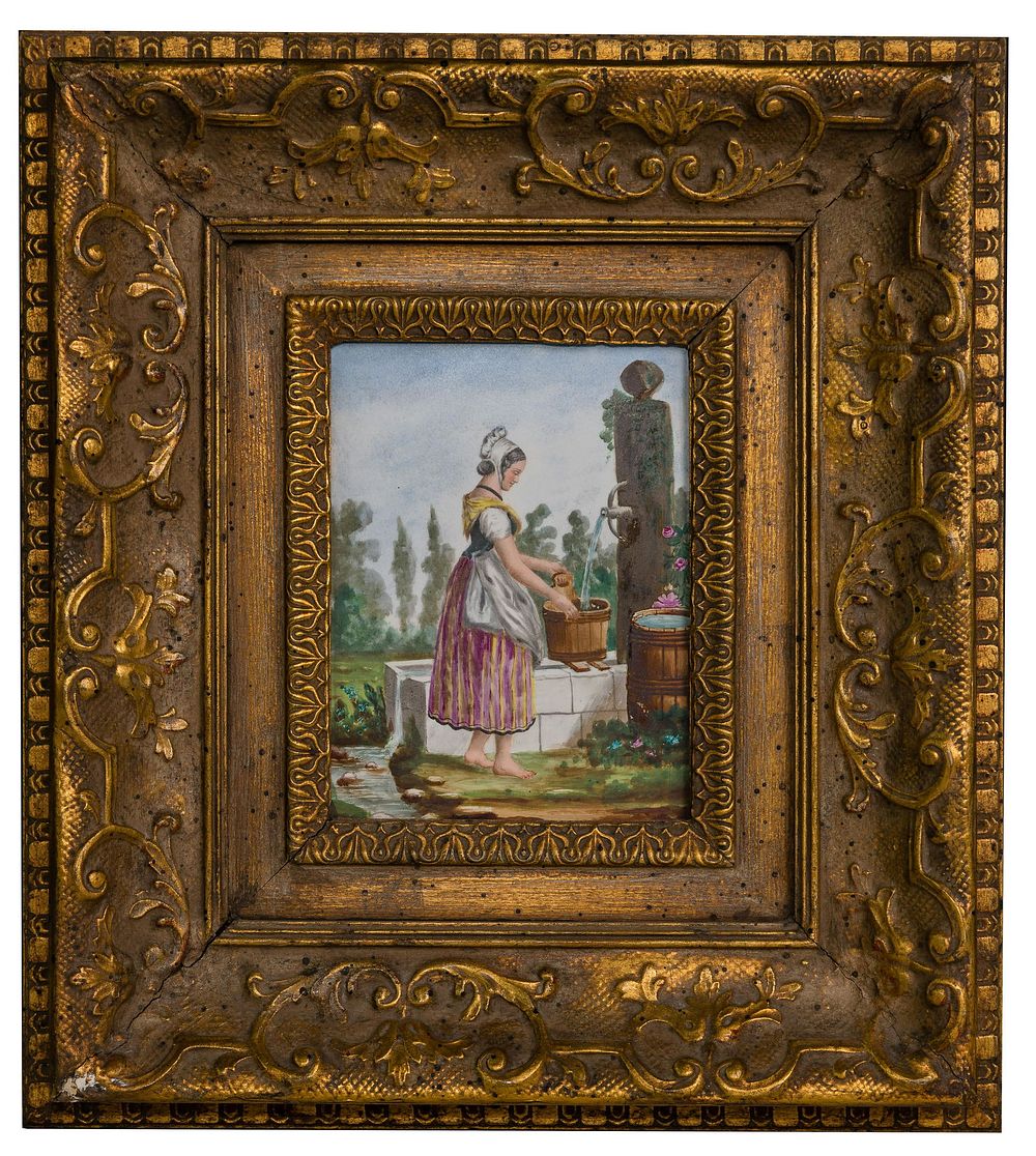 Lot 214: Unknown Artist Painted Porcelain Tile