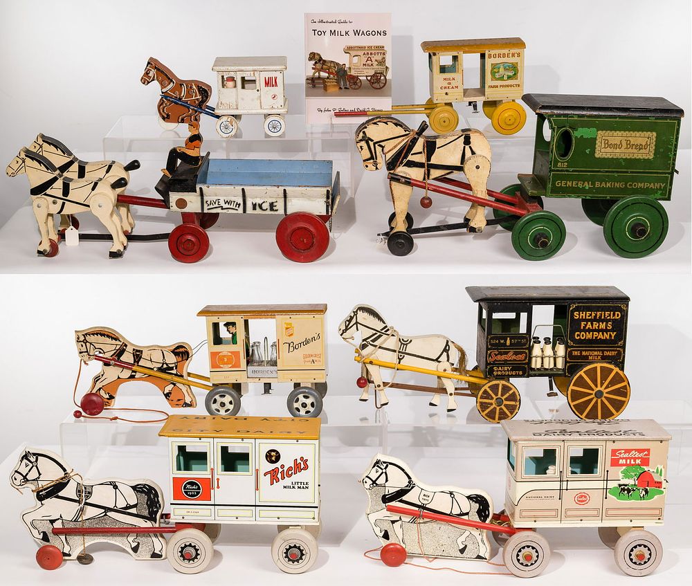 Lot 246: Dairy and Bread Push / Pull Toy Assortment