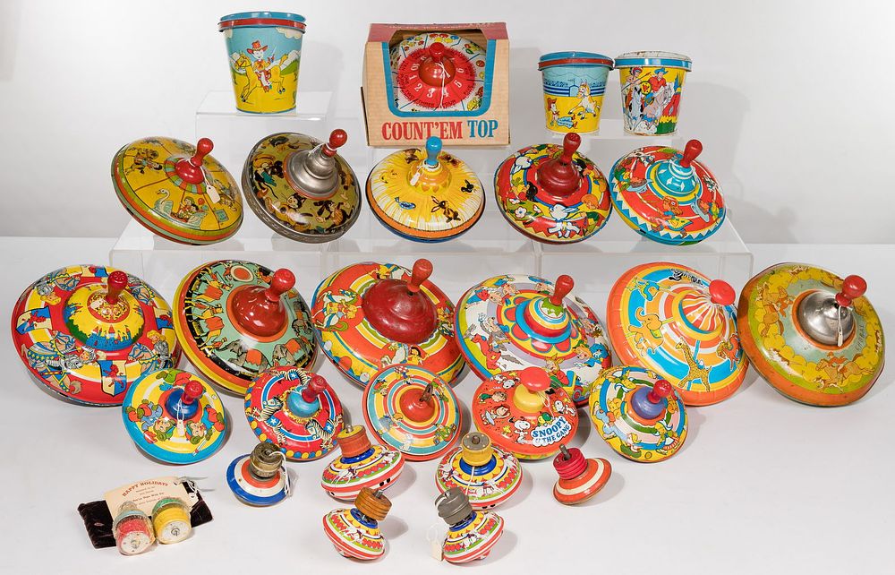 Lot 261: Tin Spinning Top Assortment