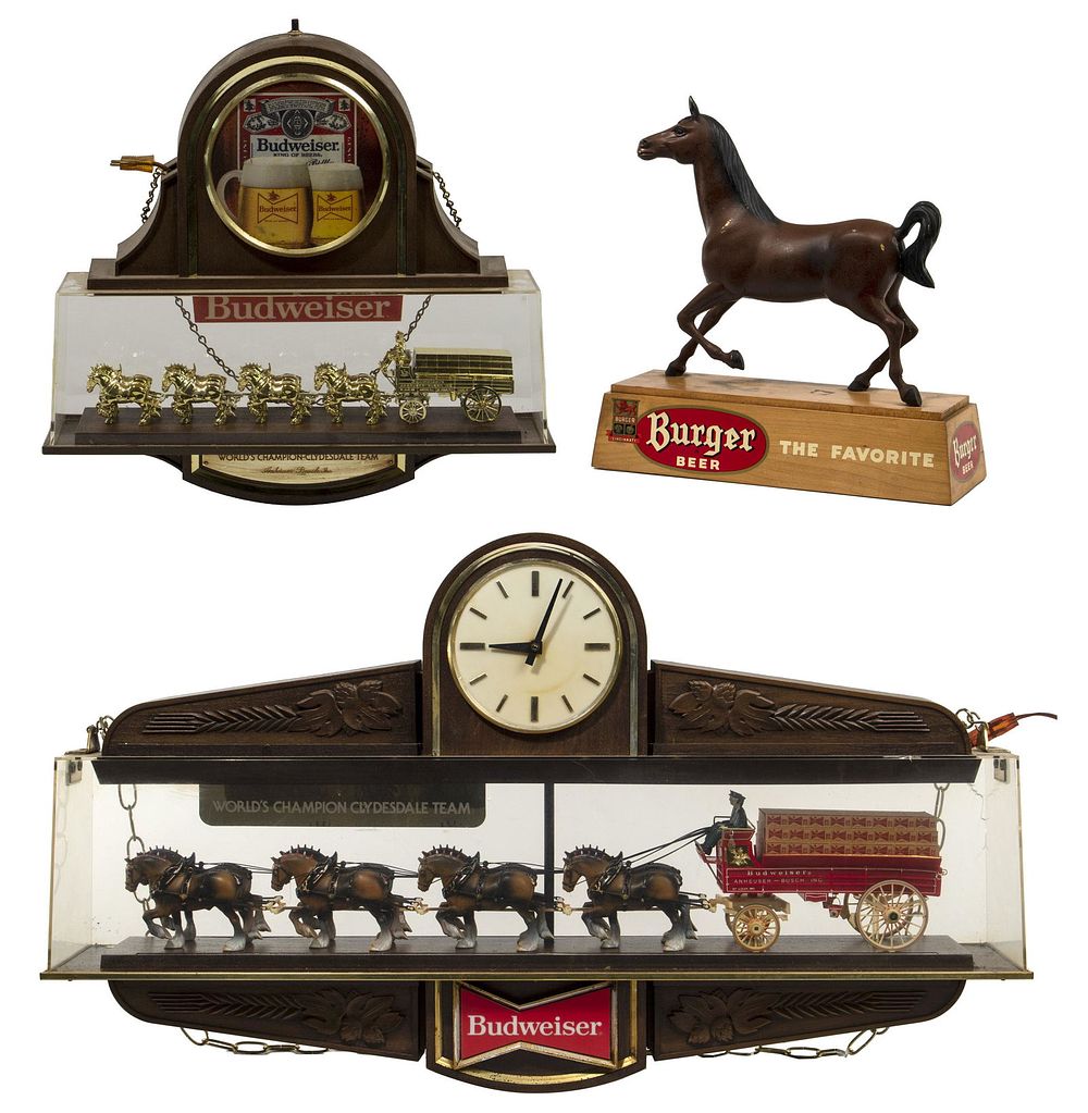 Lot 271: Budweiser and Burger Beer Lighted Sign Assortment