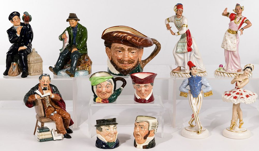 Lot 287: Porcelain Figurine and Toby Jug Assortment