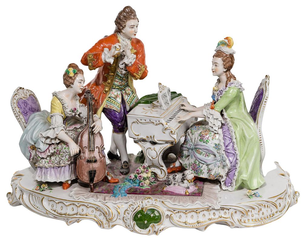 Lot 288: Sitzendorf Dresden Porcelain Figural Grouping