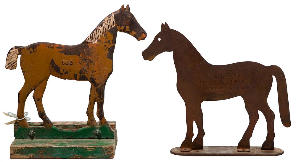 Lot 295: Dempster Cast Iron Horse Windmill Weights