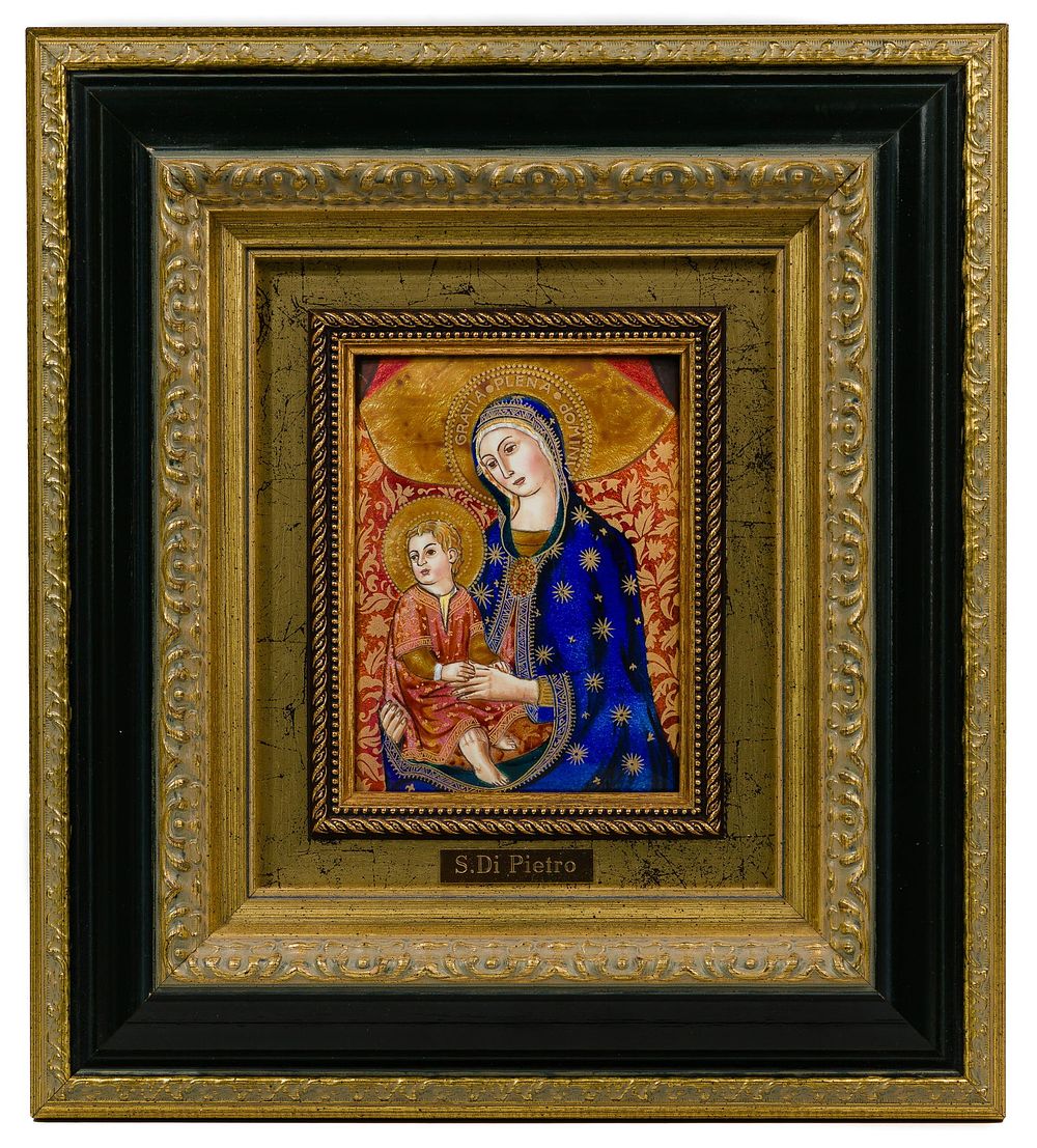 Lot 303: Madonna and Child Enamel Plaque
