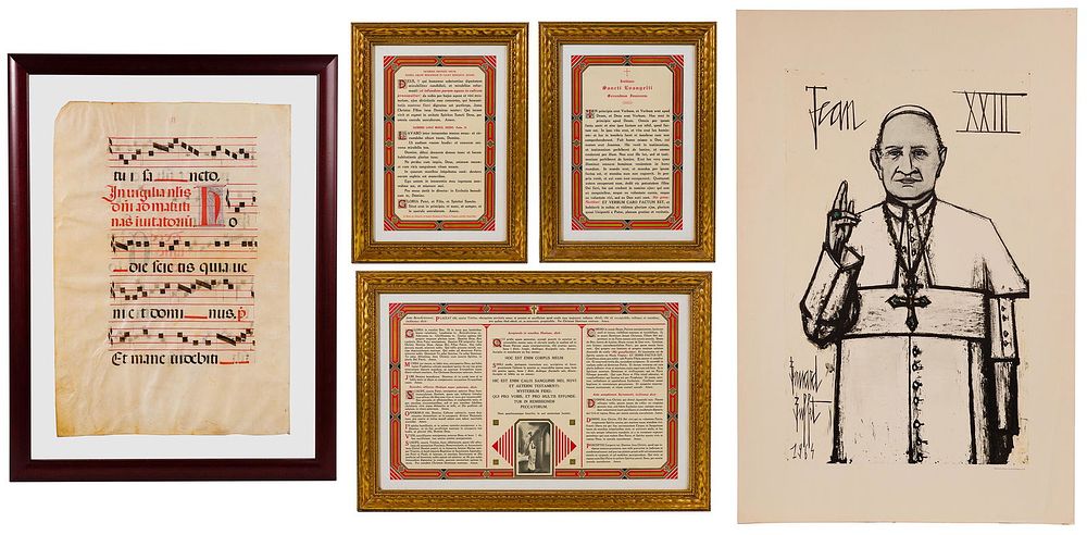 Lot 306: Religious Framed Item Assortment