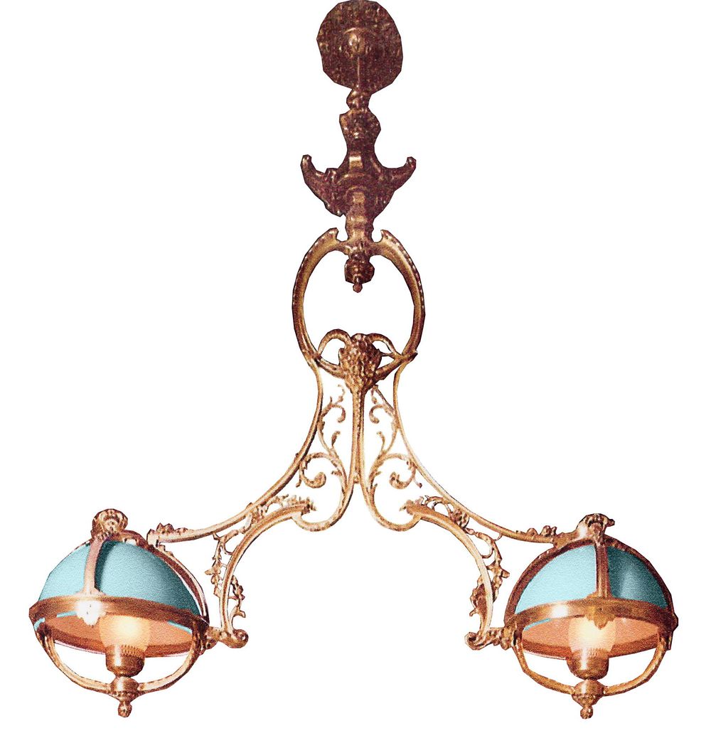 Lot 336: Hanging Brass Light Fixture
