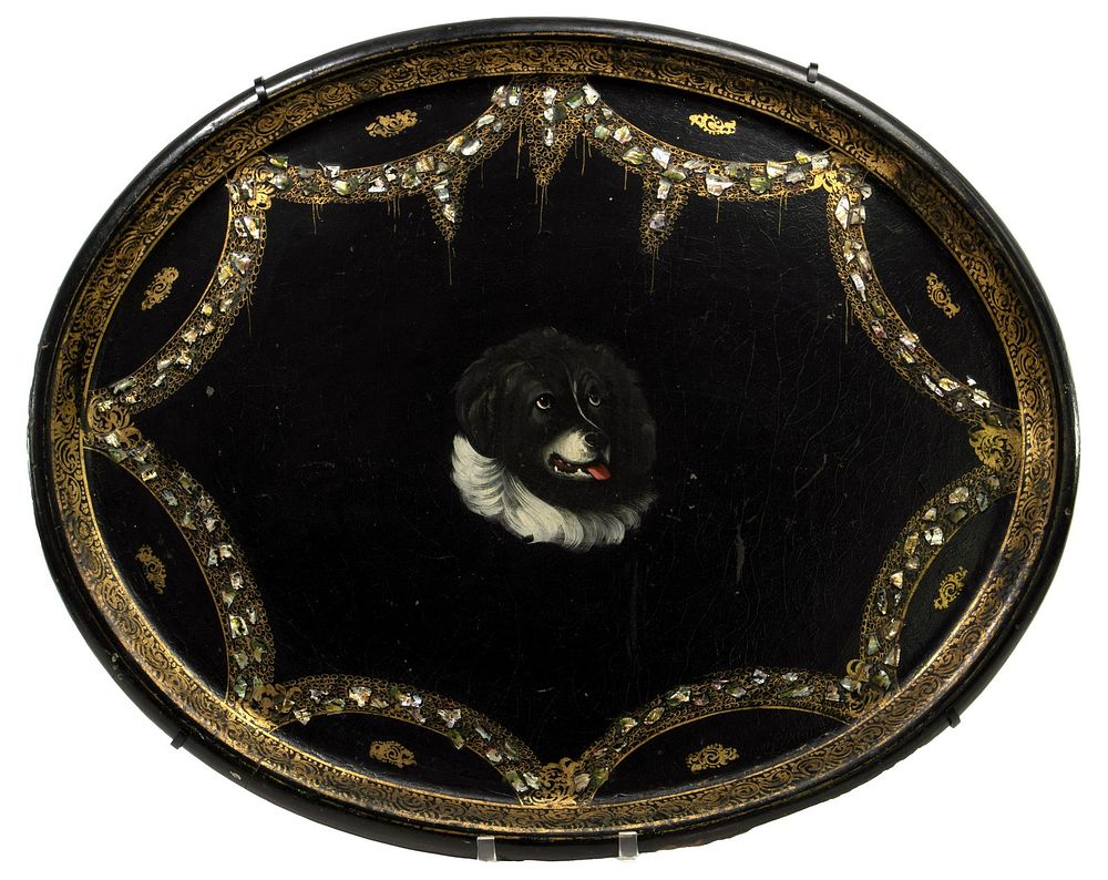 Lot 349: Victorian Hand Painted Papier Mache Tray