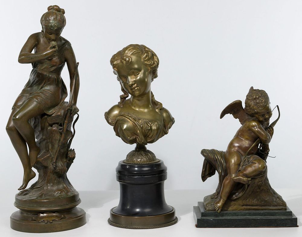 Lot 387: Bronze and Metal Statue Assortment