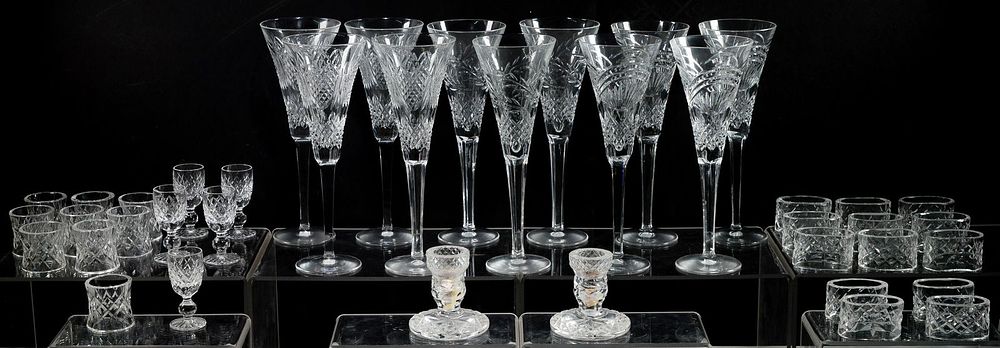 Lot 418: Waterford Crystal Flute and Tableware Assortment