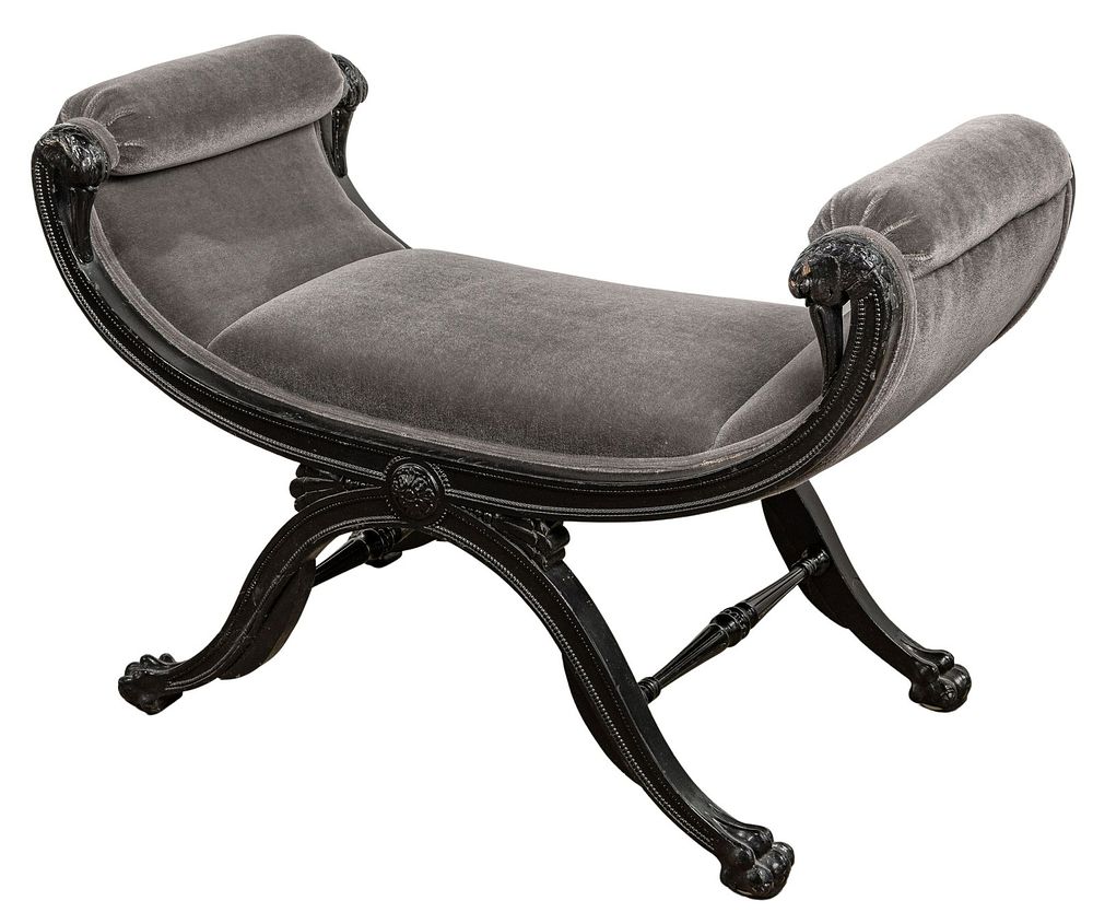 Lot 431: Regency Style Upholstered Bench