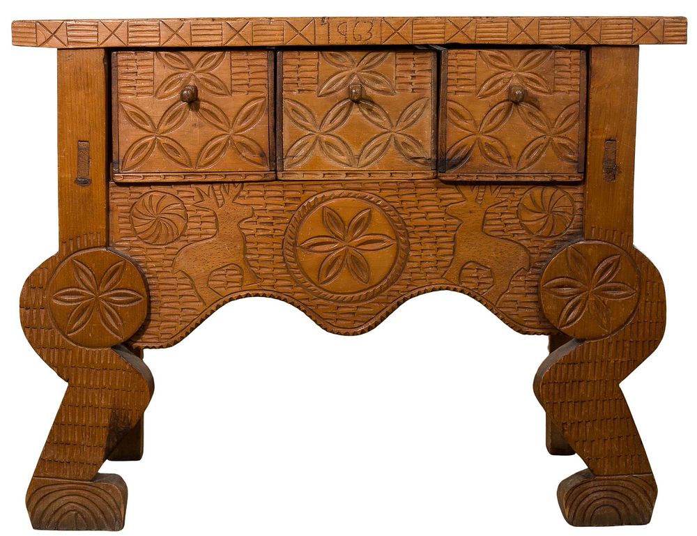 Lot 442: Carved Wood Console Table