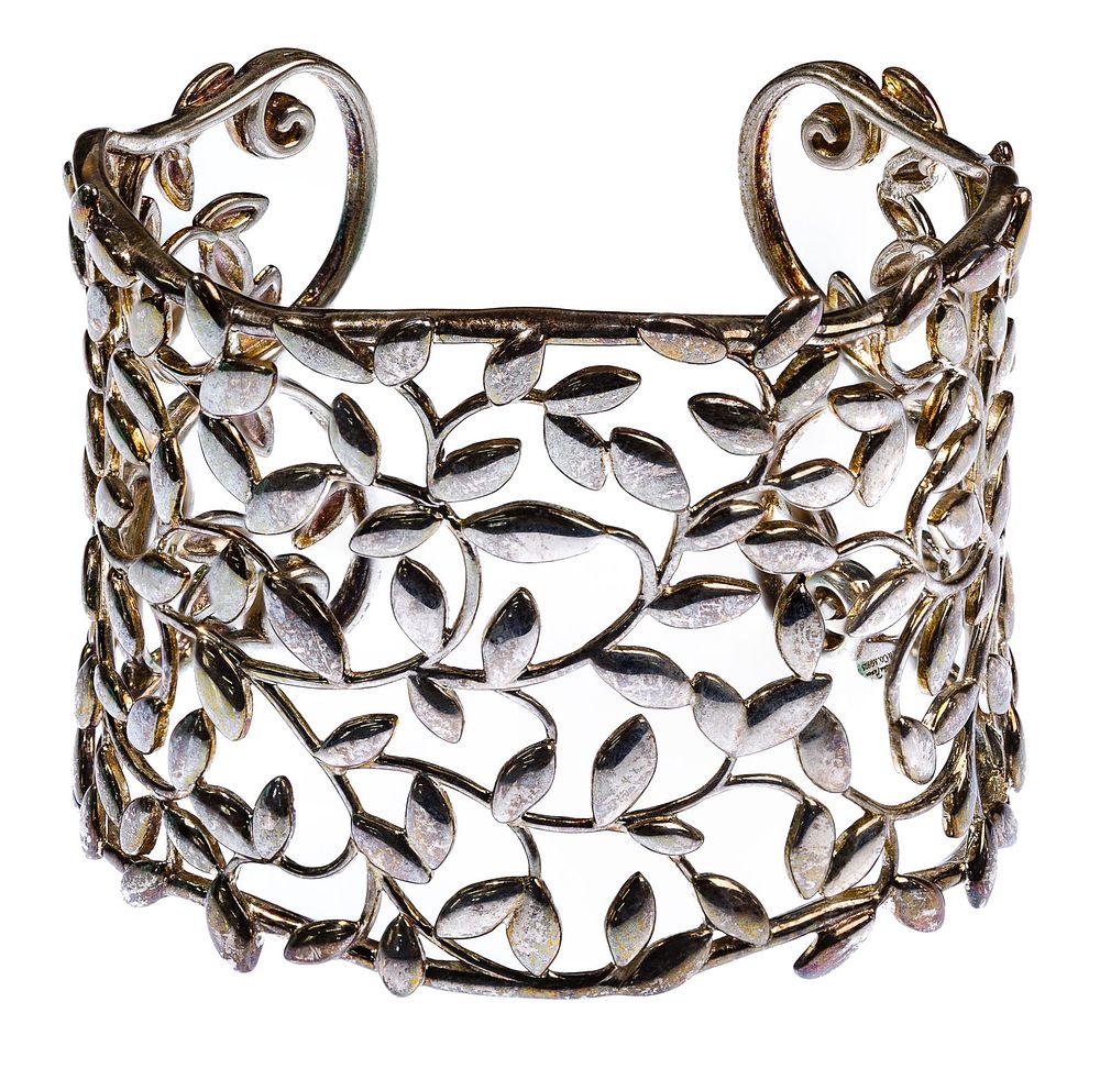 Lot 154: Paloma Picasso for Tiffany & Co. Sterling Silver Olive Leaf Cuff Bracelet