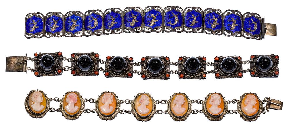 Lot 163: Sterling Silver Bracelet Assortment