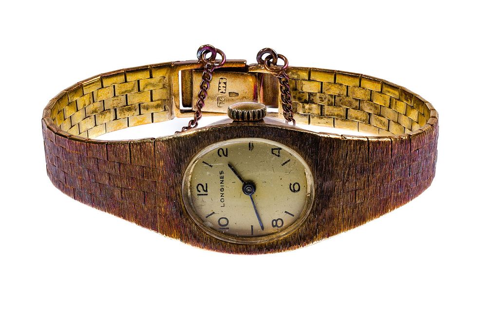 Lot 189: Longines 14k Yellow Gold Case and Band Wristwatch