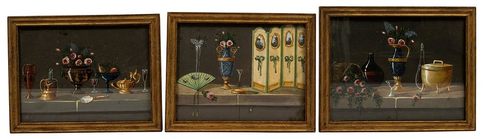 Lot 209: Unknown Artist (French, 18th-19th Century) Gouache on Board Assortment