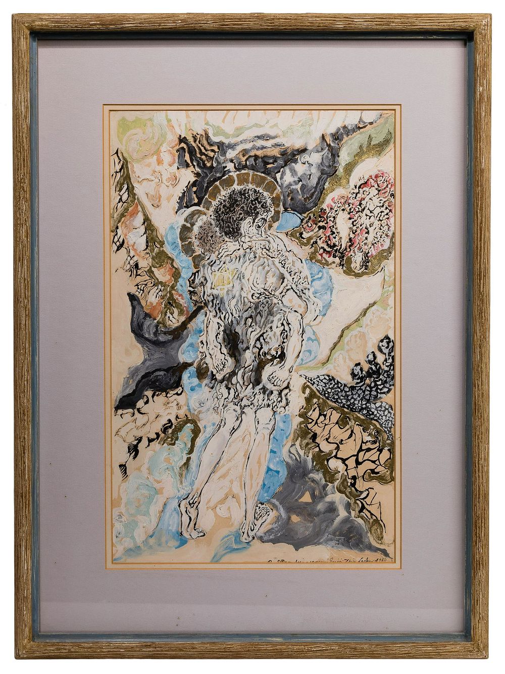 Lot 210: Zdzislaw Lachur (Polish, 1920-2007) 'Sisters' Ink and Gouache on Paper