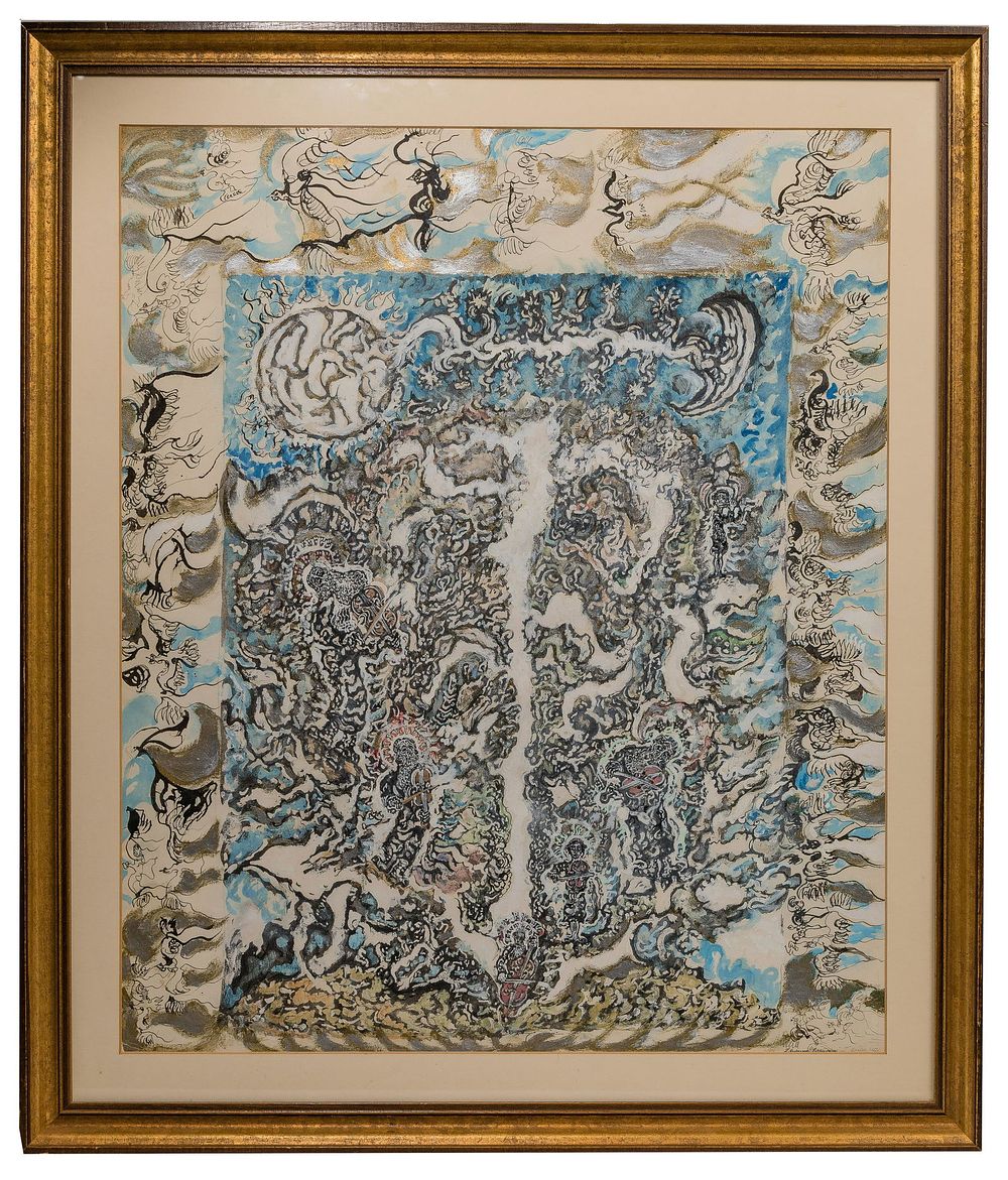 Lot 212: Zdzislaw Lachur (Polish, 1920-2007) Ink and Gouache on Paper