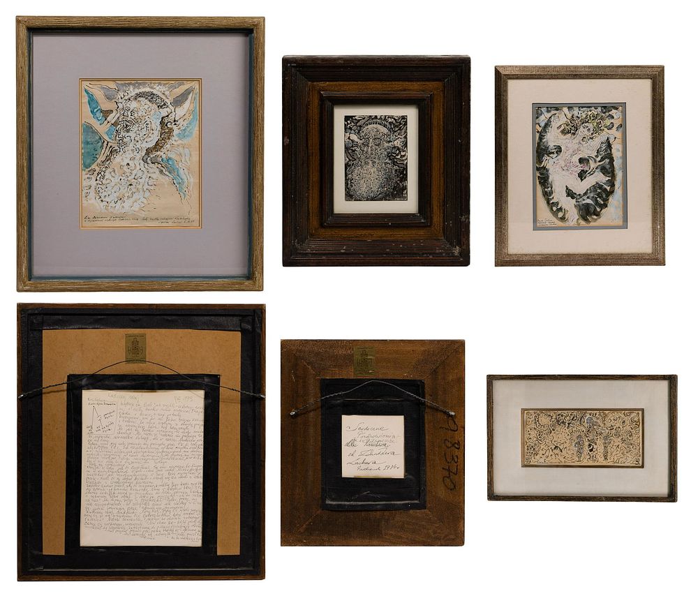 Lot 213: Zdzislaw Lachur (Polish, 1920-2007) Ink and Gouache on Paper Assortment