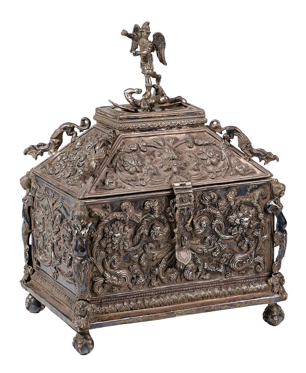 Lot 250: Mexican Sterling Silver Lidded Jewelry Box