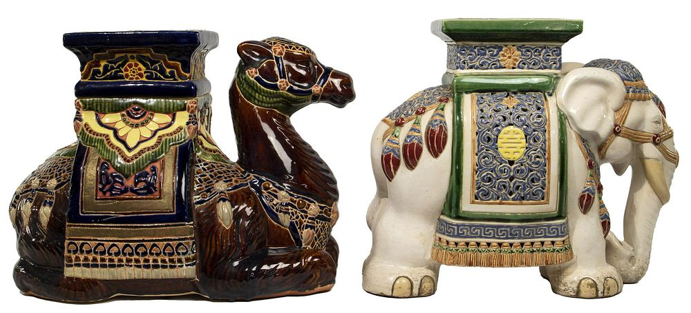 Lot 268: Asian Ceramic Animal Garden Stands
