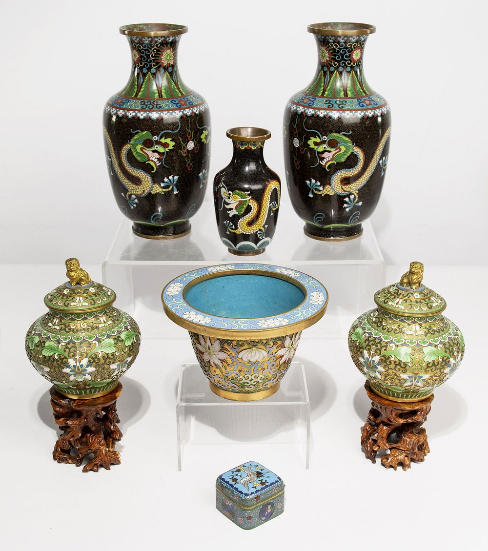 Lot 269: Asian Cloisonne and Champleve Assortment