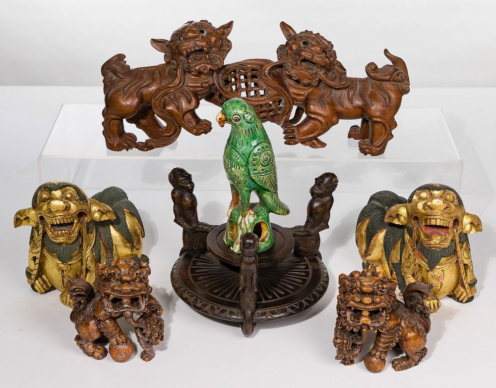 Lot 276: Asian Style Stone and Wood Animal Assortment
