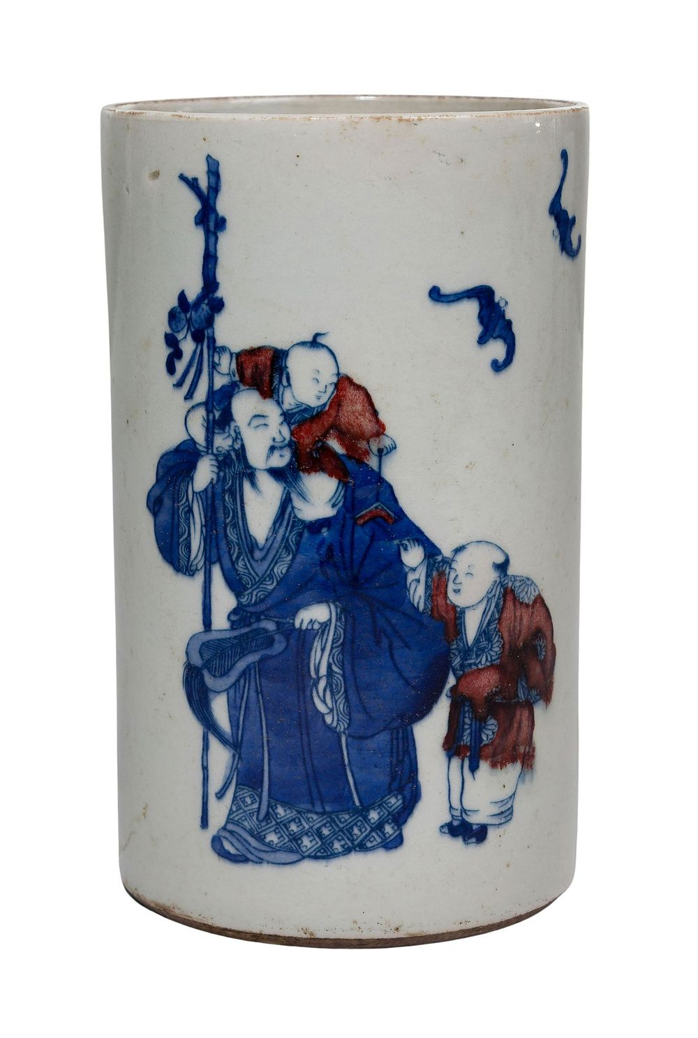 Lot 282: Chinese Blue and White Porcelain Brush Pot