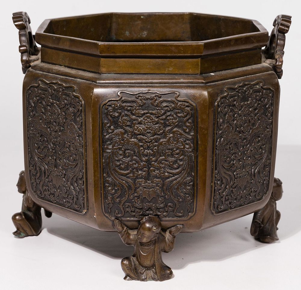 Lot 287: Chinese Bronze Footed Planter
