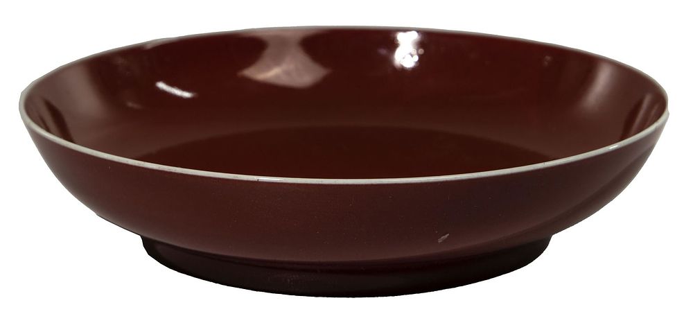 Lot 318: Chinese Sang de Boeuf Glazed Porcelain Shallow Bowl