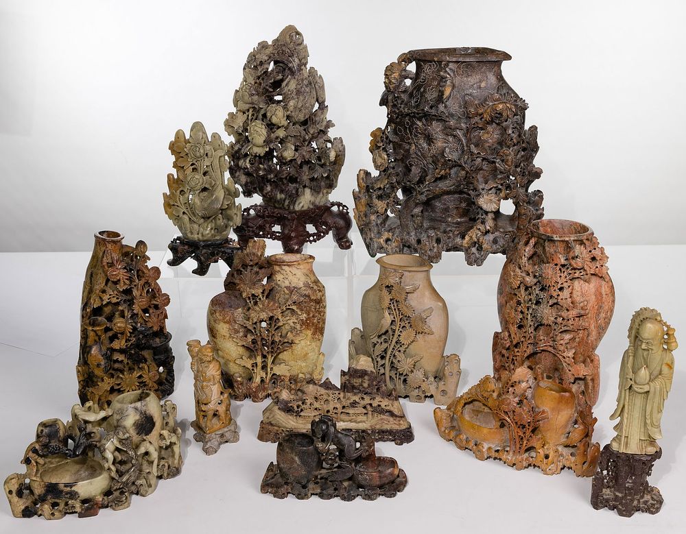 Lot 319: Chinese Stone Carving Assortment