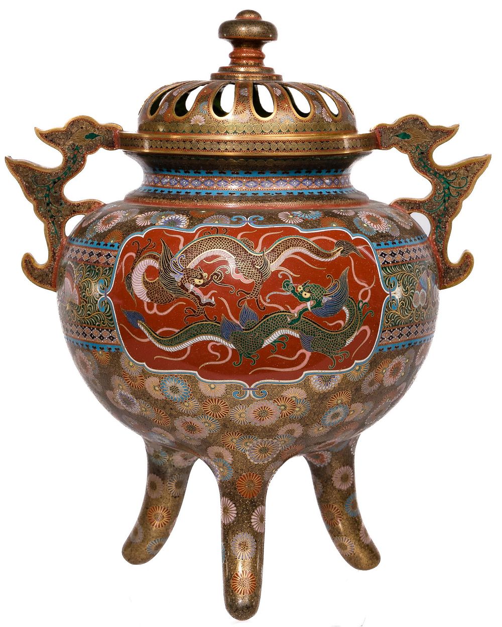 Lot 323: Japanese Cloisonne Censer