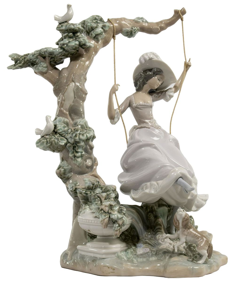 Lot 376: Lladro #1297 'Victorian Girl on Swing' Figurine